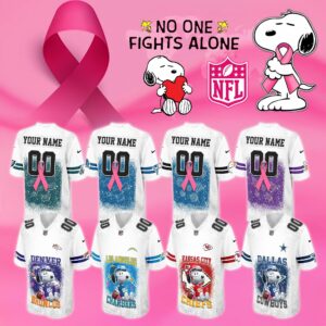 NFL X Snoopy Breast Cancer Awareness Football Jersey Editions Limited 2025