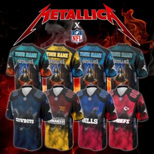 NFL with Metallica Skull Football Jersey Limited Editions