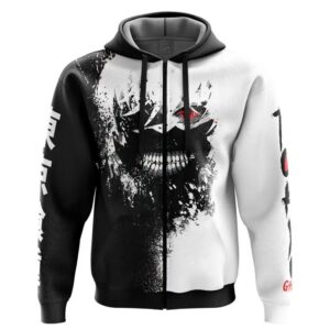 Ken Kaneki Tokyo Ghoul Anime Zip Hoodie