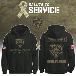 Chicago Bears NFL Premium Pullover Hoodie - Salute To Service