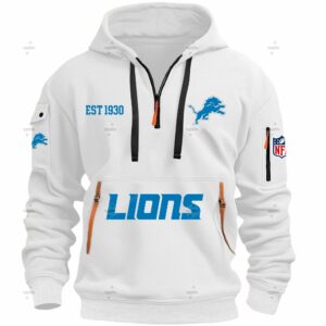 New Edition - NFL -  LIONS - Half Zipper Hoodie