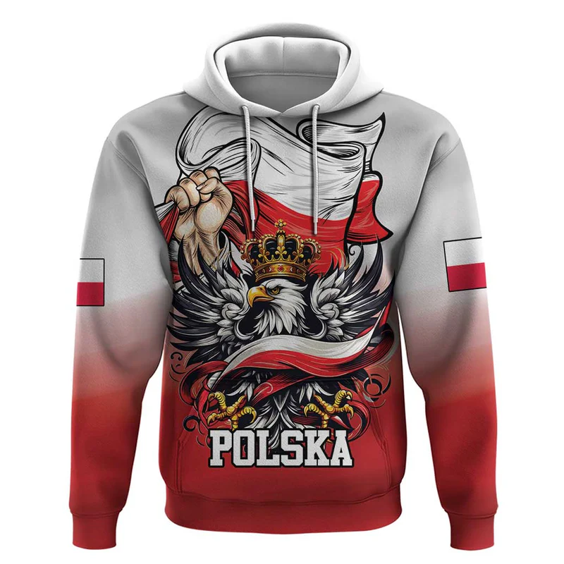 Poland Independence Day Hoodie Polska White Eagle and Flag Style