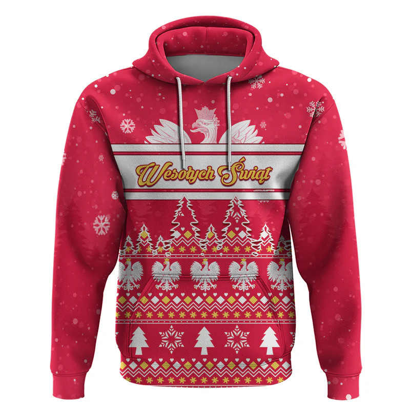 Poland Christmas Hoodie Wesolych Swiat Polish Eagle
