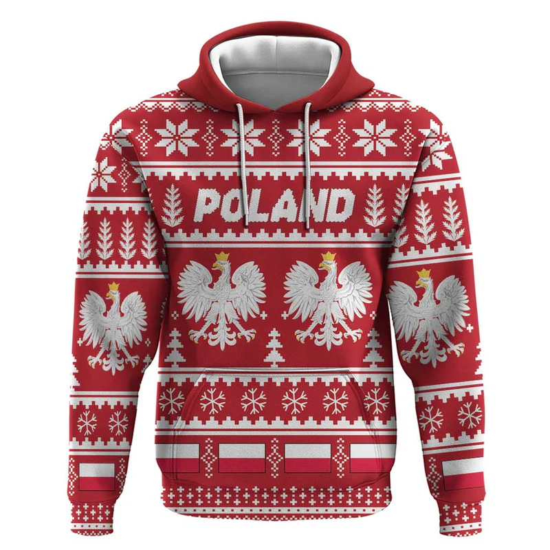 Poland Christmas Hoodie Emblem With Flag Style