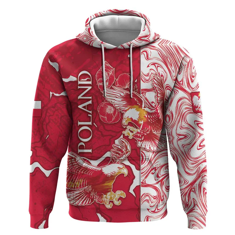 Poland Hoodie Two White Eagles Fighting
