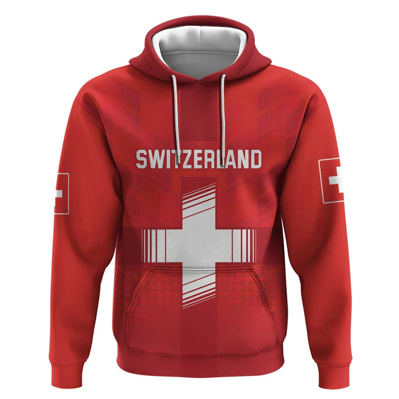 Switzerland Football Hoodie Red Crosses Go Champions