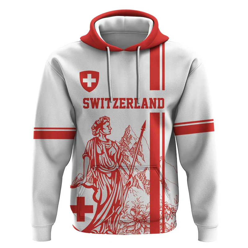 Switzerland Football Hoodie Confoederatio Helvetica