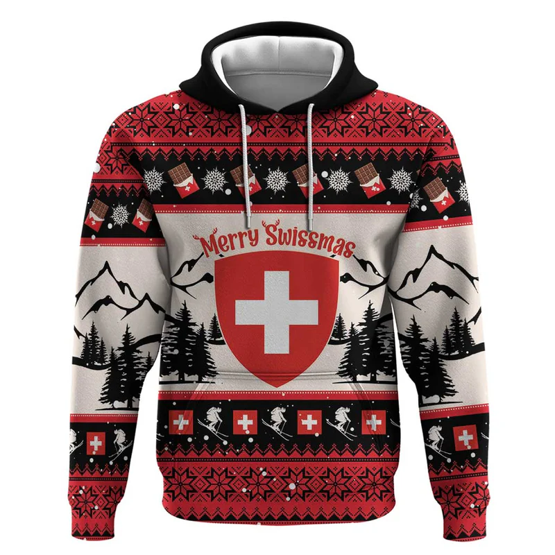 Switzerland Christmas Hoodie Merry Swissmas – Coat Of Arms Style