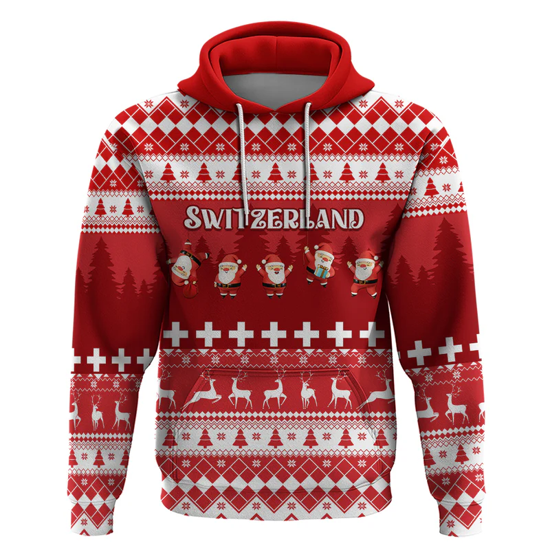 Switzerland Christmas Hoodie Merry Christmas Funny Santa Claus