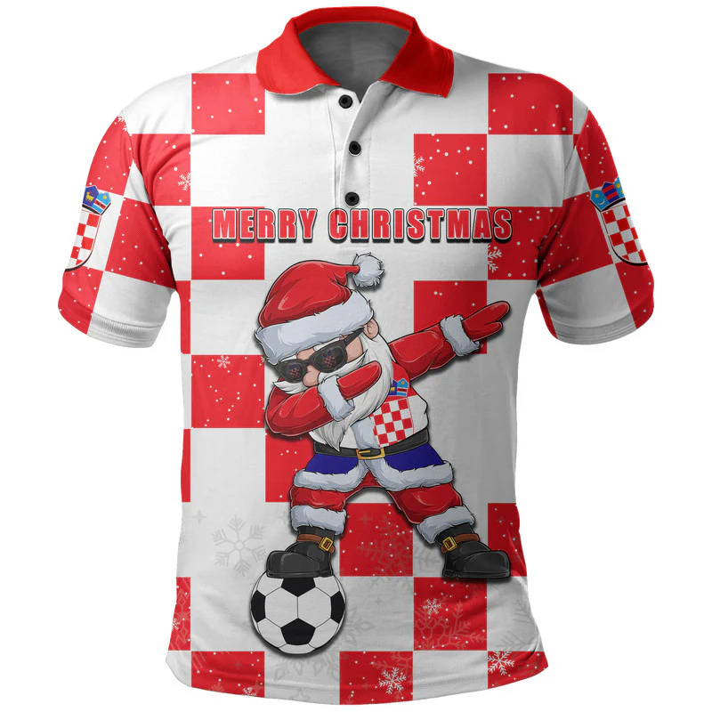 Croatia Christmas Santa Claus Dabbing Polo Shirt Replica Football Jersey
