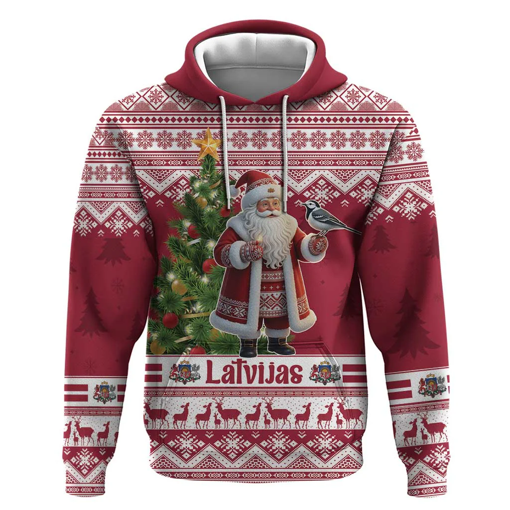 Latvia Christmas Hoodie Ziemassvetku Vecitis Christmas Pattern LT18