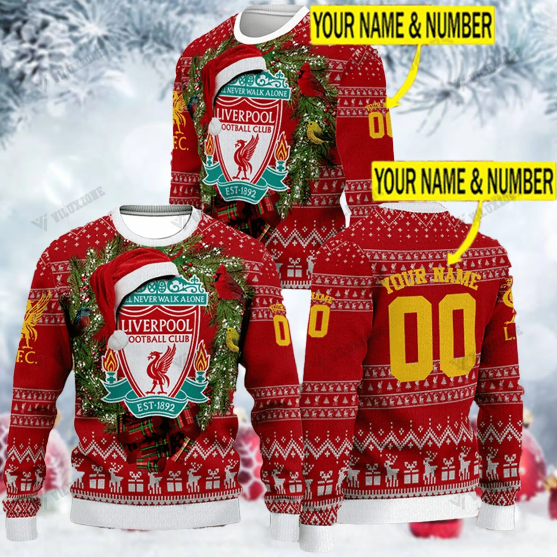 LFC Ugly Sweater Personalized Name & Number 3D Knitted 2025