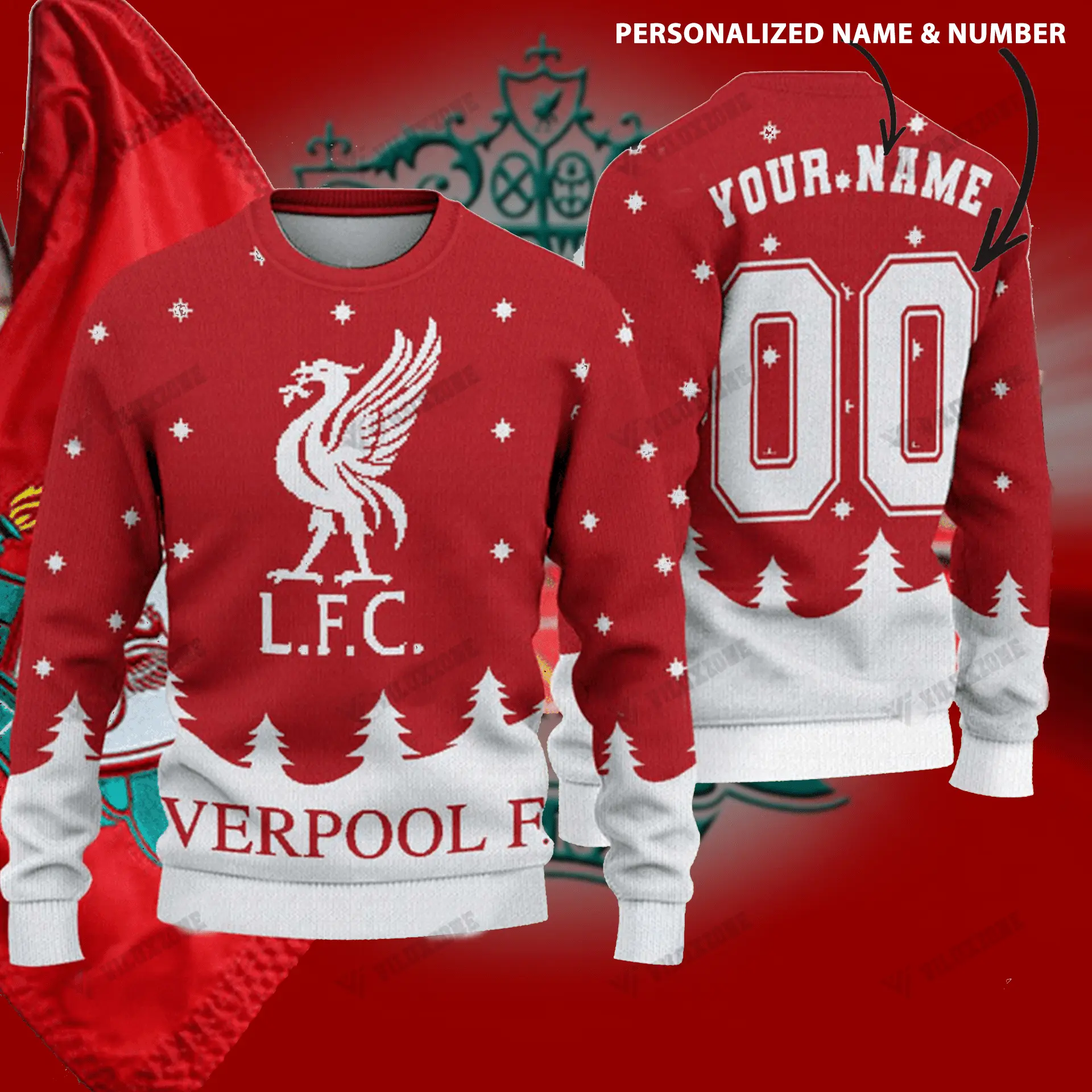 LFC Ugly Sweater Personalized Name & Number 3D Knitted Holiday 2025 - LFCUS004