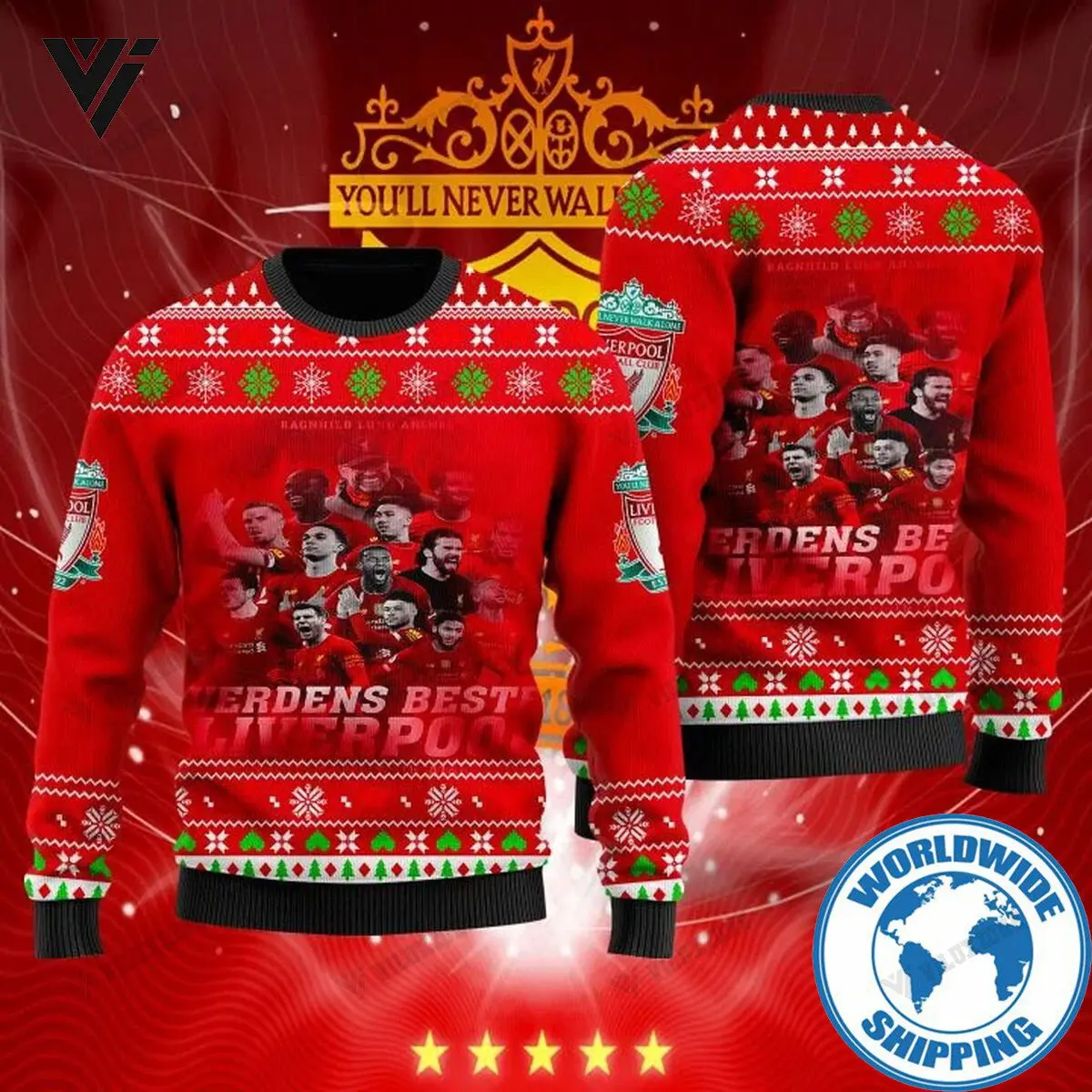 LFC Ugly Sweater Personalized Name & Number 3D Knitted Holiday 2025 – LFCUS005