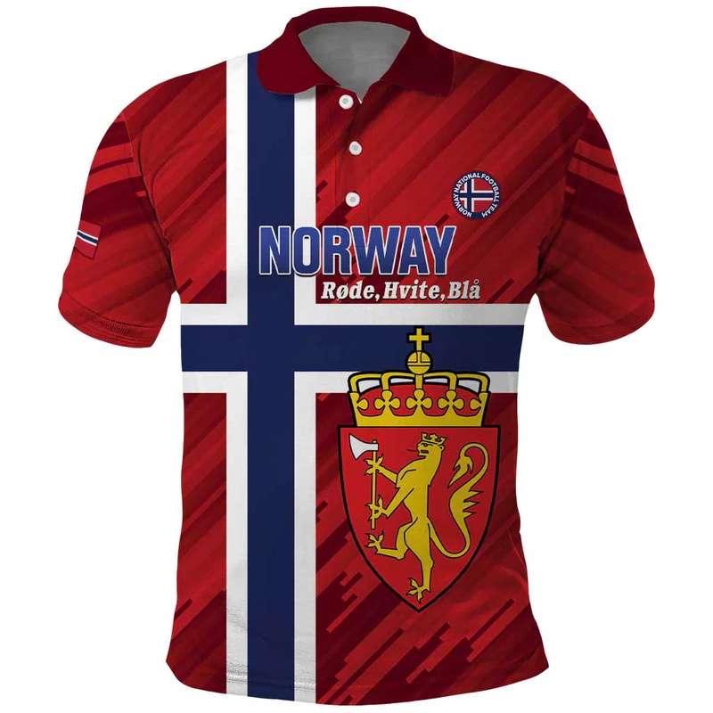 Custom Norway Football Polo Shirt Come On Kongeriket Norge