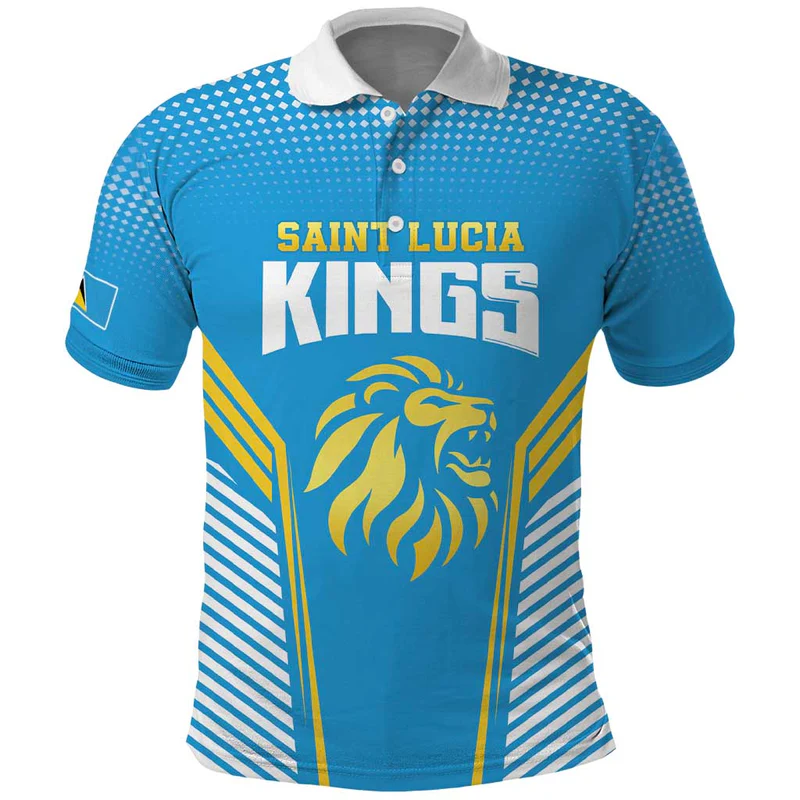 Custom Saint Lucia Kings Cricket Polo Shirt Beinspired Go Champion