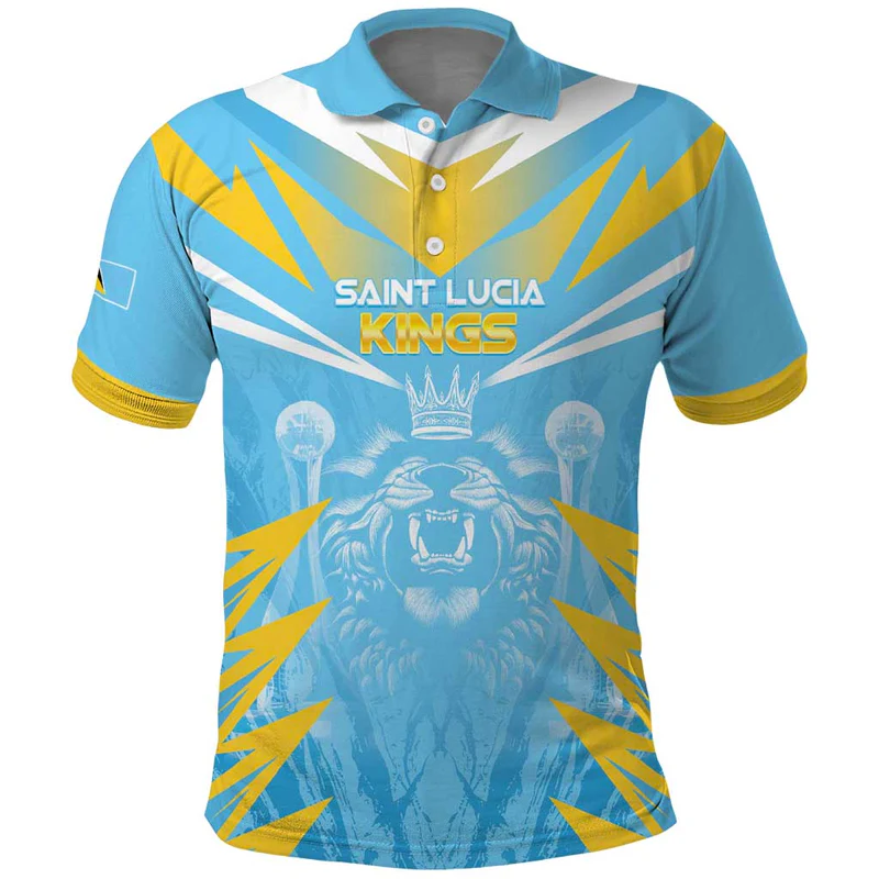 Custom Kings Saint Lucia Cricket Polo Shirt Rise To Victory