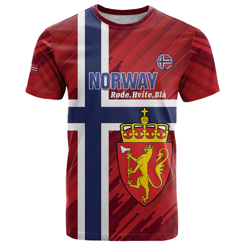 Custom Norway Football T Shirt Come On Kongeriket Norge