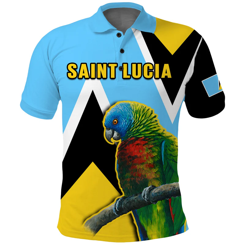 Saint Lucia Polo Shirt Saint Lucian Parrot Simple Style