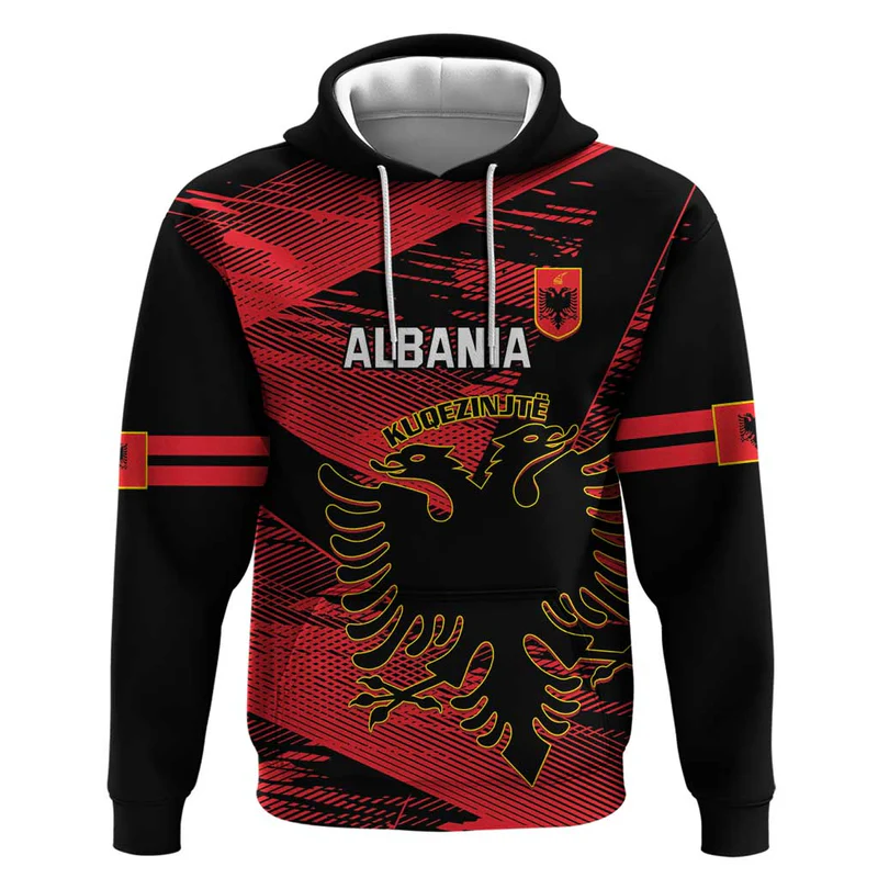 Custom Albania Football Hoodie Go Kuqezinjte – Grunge Style