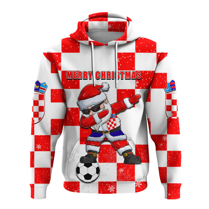 Croatia Christmas Santa Claus Dabbing Hoodie Replica Football Jersey