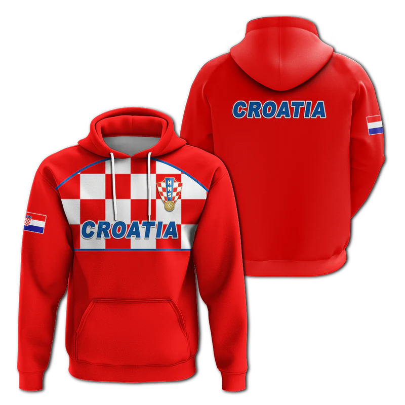 Croatia Hoodie Football Checkerboard