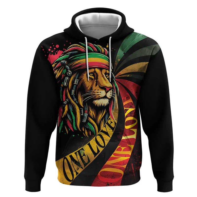 Jamaica Rastafarian Lion One Love Hoodie