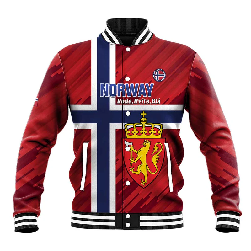 Custom Norway Football Baseball Jacket Come On Kongeriket Norge