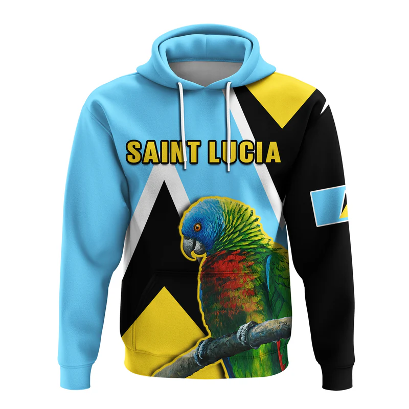 Saint Lucia Hoodie Saint Lucian Parrot Simple Style
