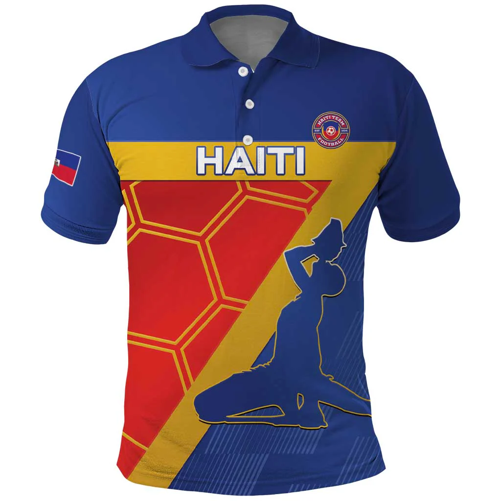Custom Haiti Football Polo Shirt Neg Marron Go Ayiti
