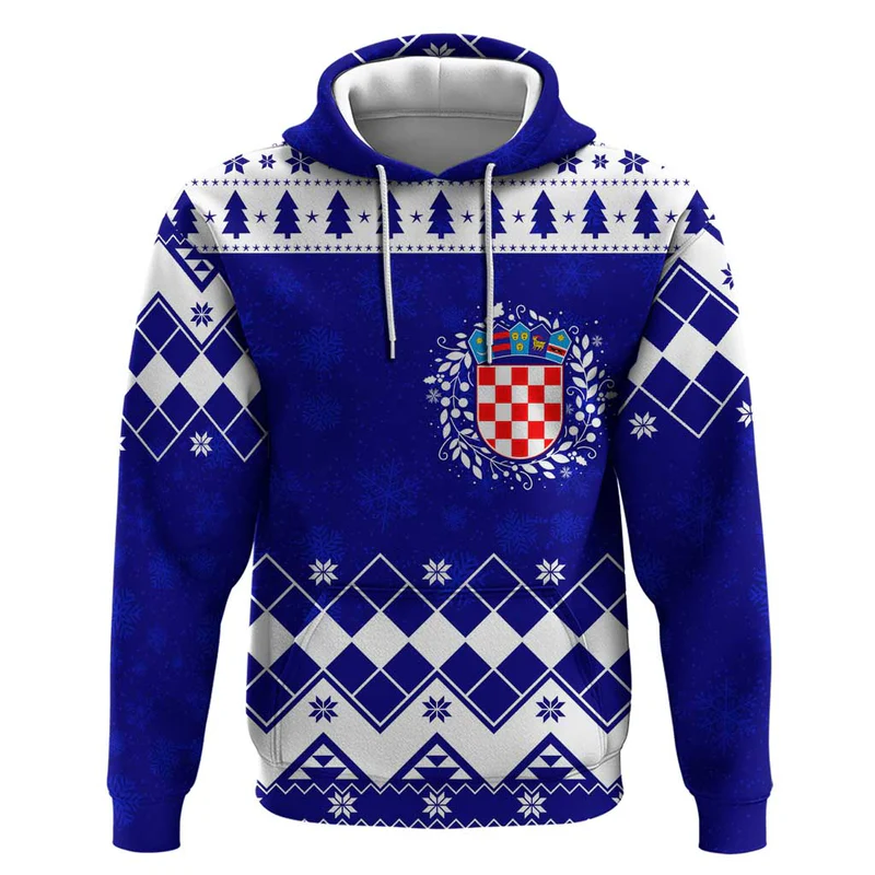Adorable Croatia Marten With Advent Wreath Christmas Zip Hoodie
