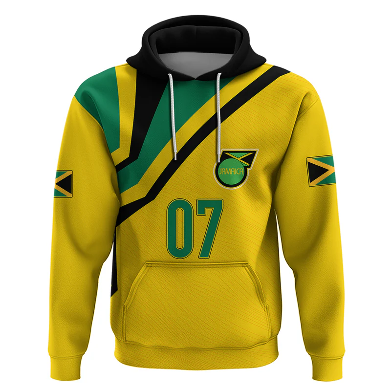 Personalised Jamaica Football Hoodie Reggae Boyz Retro WC 1998 Inspired
