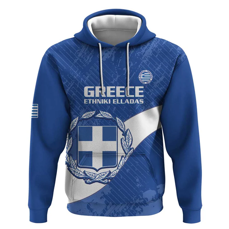 Custom Greece Football Hoodie Ethniki Elladas – Blue Version