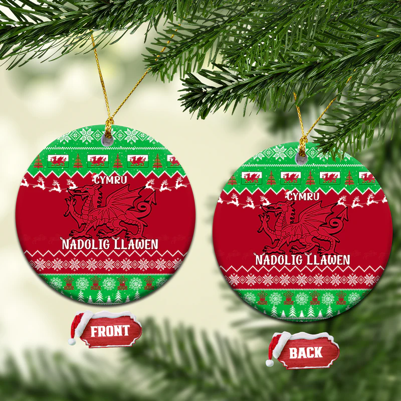 Wales Christmas Ceramic Ornament Nadolig Llawen Cymru Unique Version