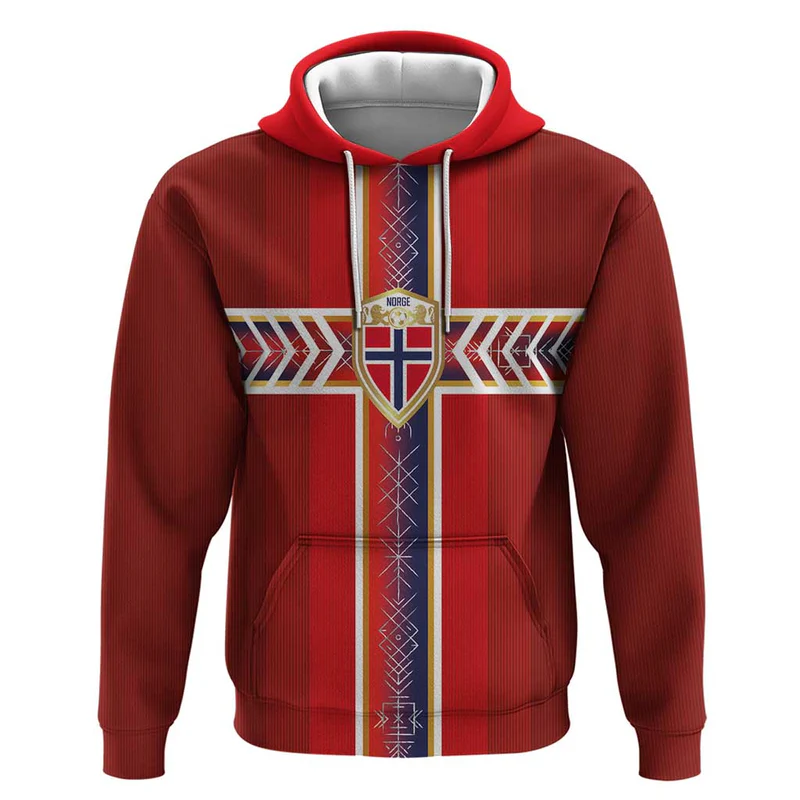 Custom Norway National Football Hoodie Vikings Heritage Sporty Style