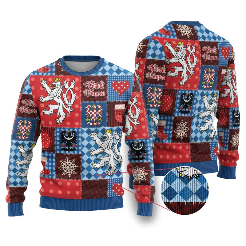Czech Christmas Patchwork Ugly Christmas Sweater