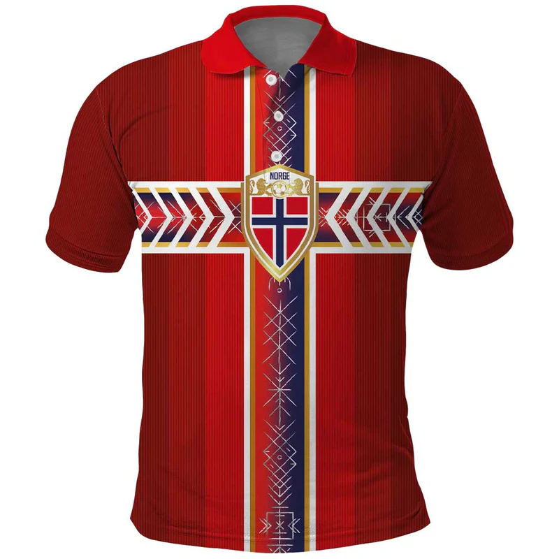 Custom Norway National Football Polo Shirt Vikings Heritage Sporty Style