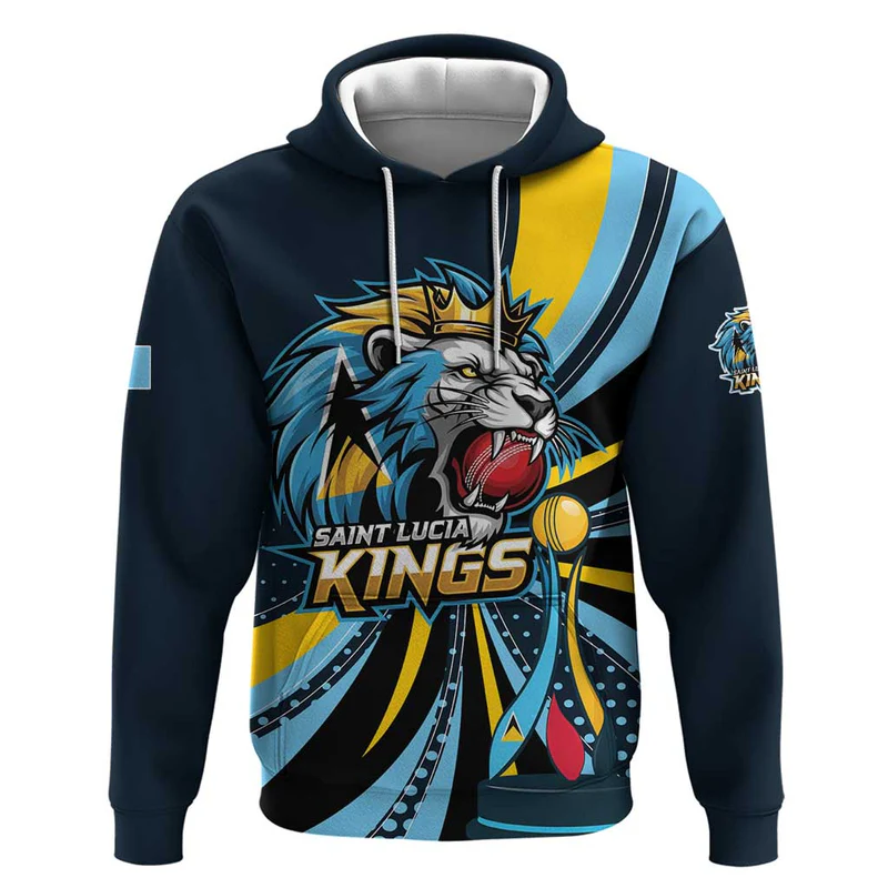 Custom Saint Lucia Cricket Hoodie Go Champion St Lucia Lion Kings