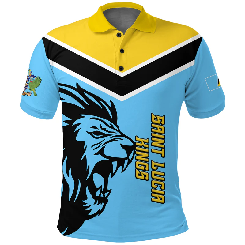 Custom Saint Lucia Cricket Kings Pride Polo Shirt