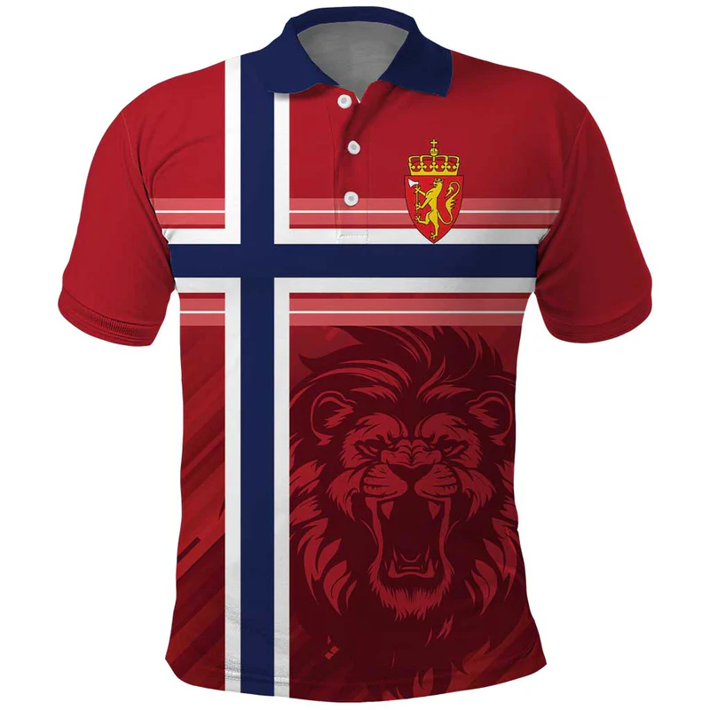Custom Norway Football Polo Shirt Norges Herrelandslag i Fotball