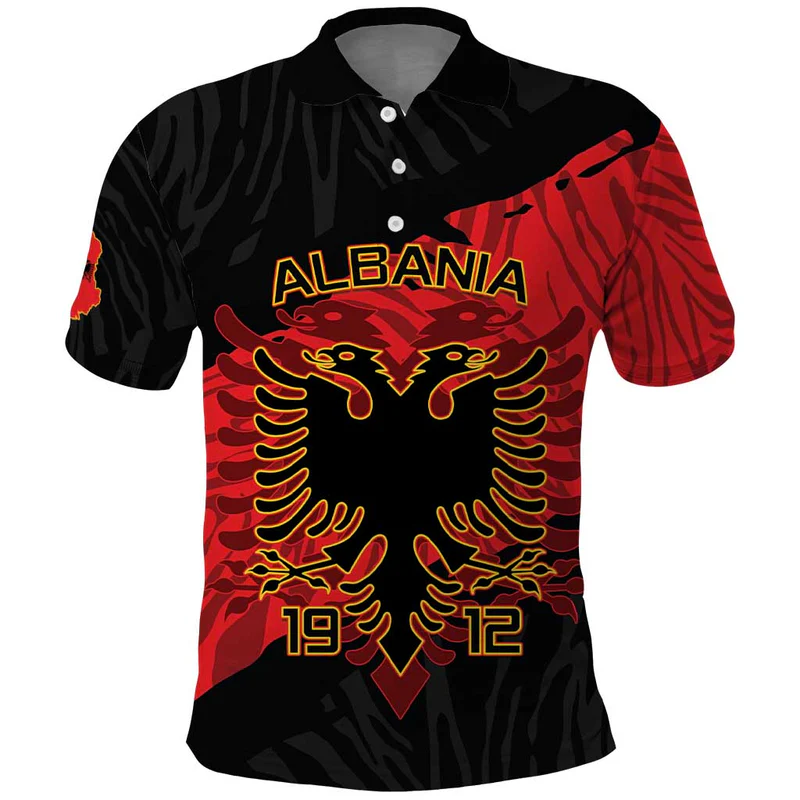 Albania Independence Day Polo Shirt Albanian Eagle – Grunge Style