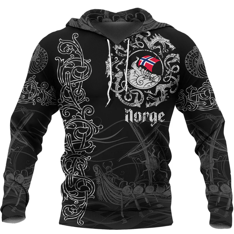 Viking Hoodie Viking Drakkar Norway Warship Hoodie