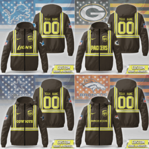32 Team NFL - UPS Driver Premium Safety Windbreaker Jacket - Buy 2 Get 1 T-shirt Free