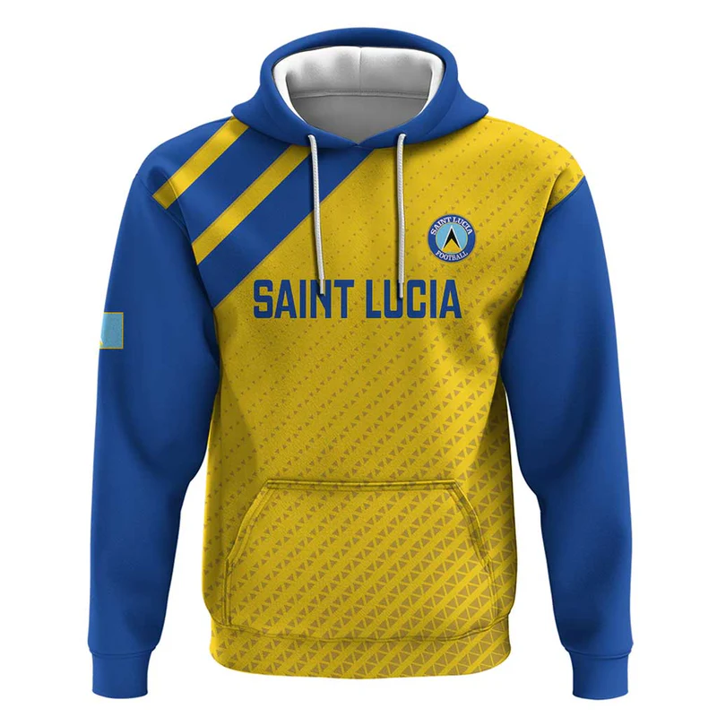 Custom Saint Lucia Football Hoodie Go Champions – Yellow Version