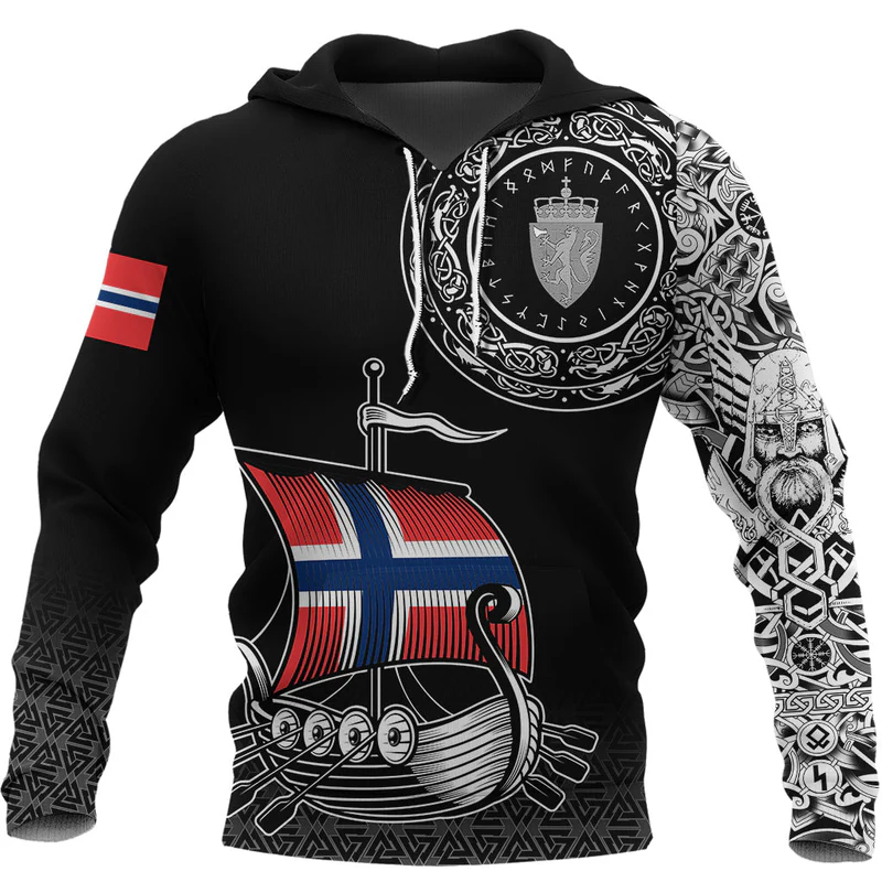 Viking Hoodie Norwegian Drakkar