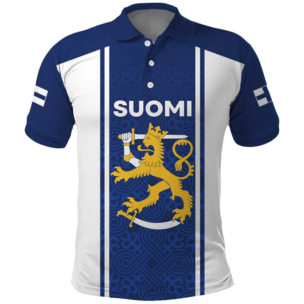 Finland Suomi Lion Polo Shirt Pride Of The North