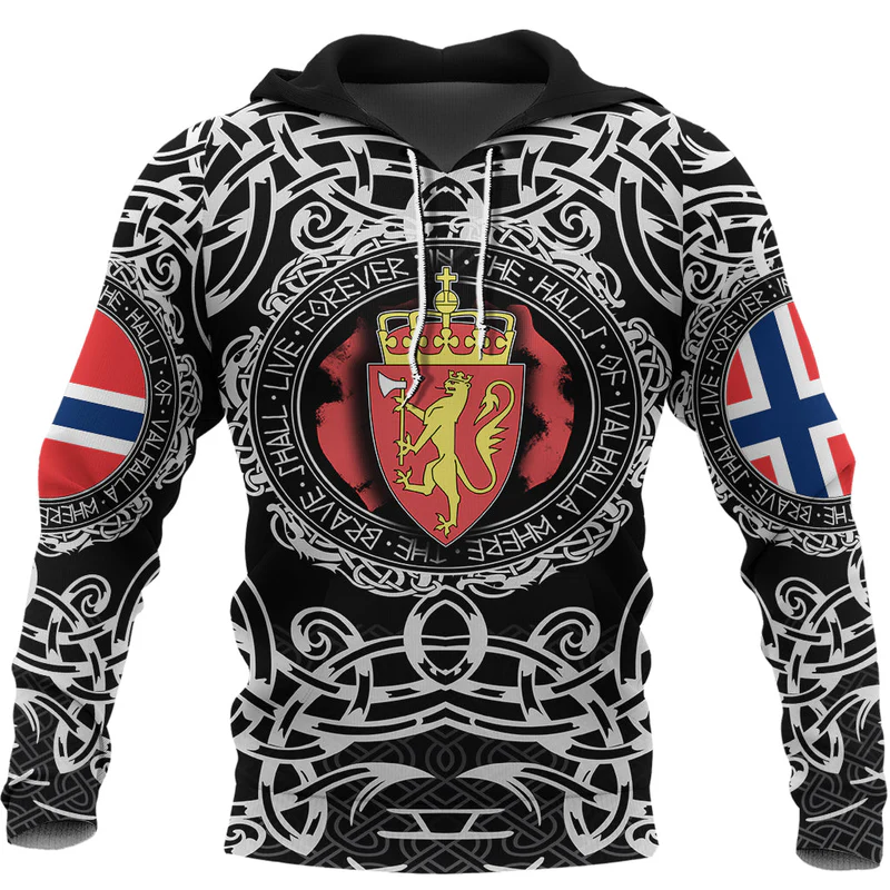 Viking Hoodie Norway Viking Pattern