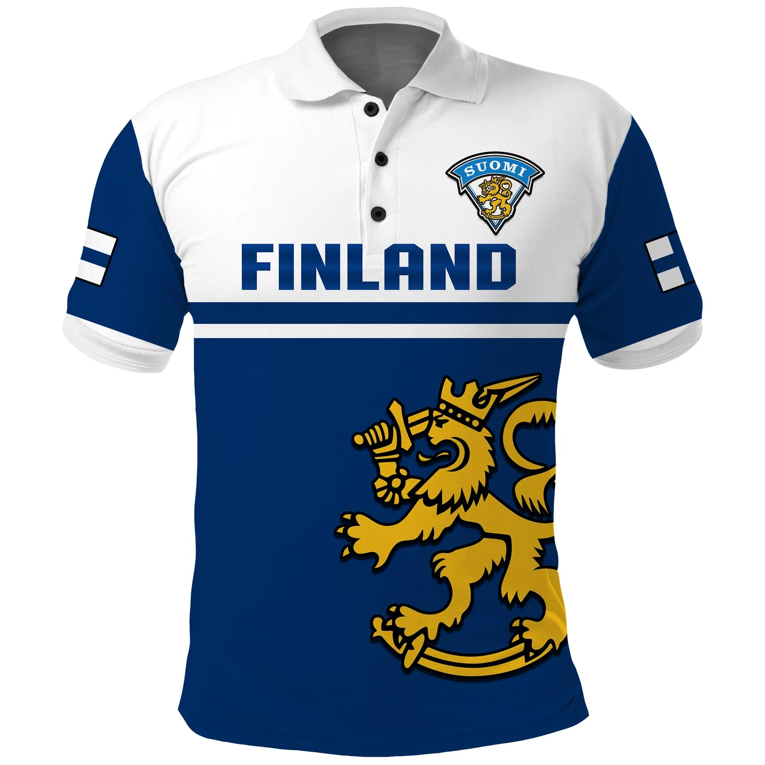 (Custom Text And Number) Finland Hockey Polo Shirt Come On Suomi