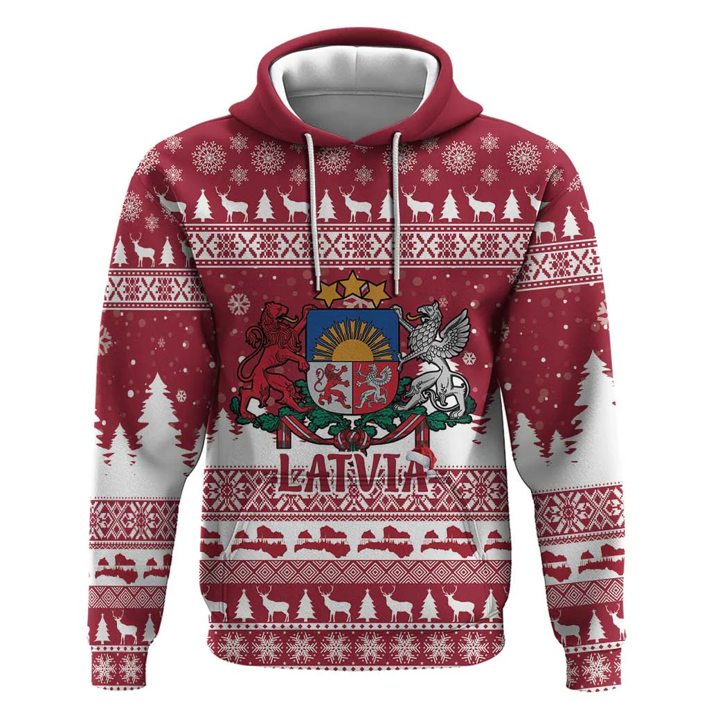 Latvia Christmas Hoodie Priecigus Ziemassvetkus LT18