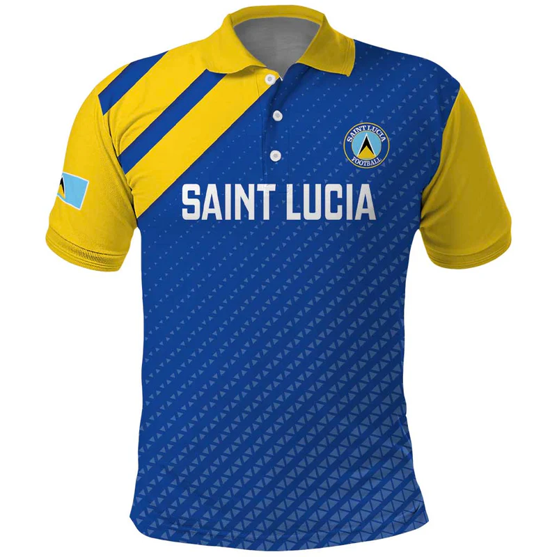 Custom Saint Lucia Football Polo Shirt Go Champions